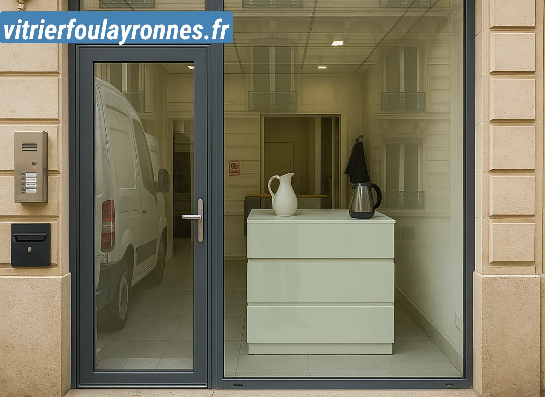 Façade vitrine de magasin en aluminium sur mesure à Foulayronnes